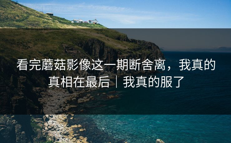 看完蘑菇影像这一期断舍离，我真的真相在最后｜我真的服了  第1张
