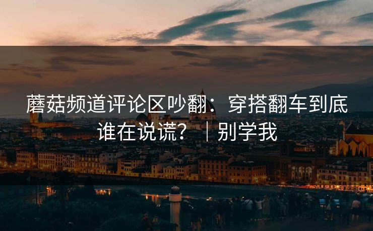 蘑菇频道评论区吵翻：穿搭翻车到底谁在说谎？｜别学我  第1张