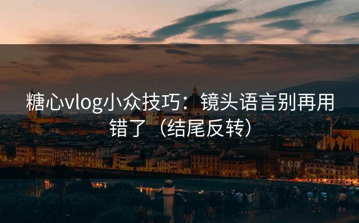 糖心vlog小众技巧：镜头语言别再用错了（结尾反转）  第1张