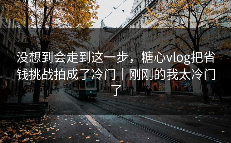 没想到会走到这一步，糖心vlog把省钱挑战拍成了冷门｜刚刚的我太冷门了  第1张