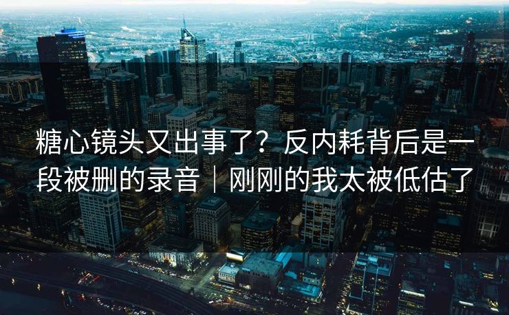 糖心镜头又出事了?反内耗背后是一段被删的录音|刚刚的我太被低估了 第1张 糖心镜头又出事了?反内耗背后是一段被删的录音|刚刚的我太被低估了 第1张