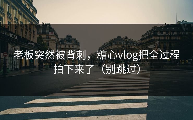 老板突然被背刺，糖心vlog把全过程拍下来了（别跳过）  第1张