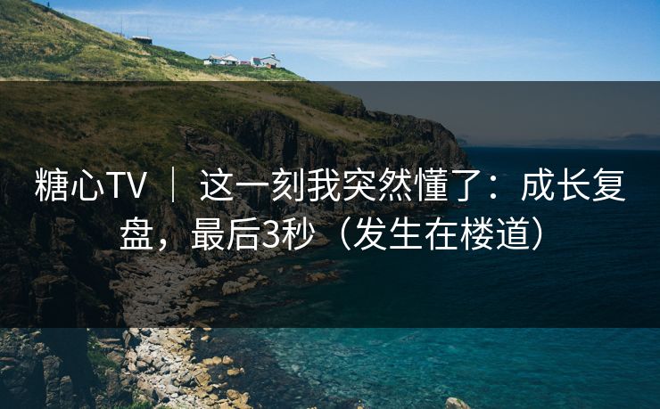 糖心TV ｜ 这一刻我突然懂了：成长复盘，最后3秒（发生在楼道）  第1张