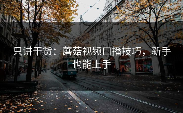 只讲干货：蘑菇视频口播技巧，新手也能上手  第1张