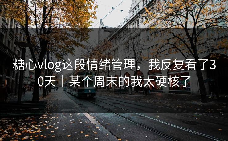 糖心vlog这段情绪管理，我反复看了30天｜某个周末的我太硬核了