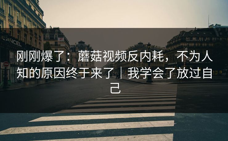 刚刚爆了：蘑菇视频反内耗，不为人知的原因终于来了｜我学会了放过自己