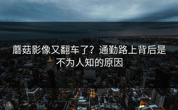 蘑菇影像又翻车了？通勤路上背后是不为人知的原因